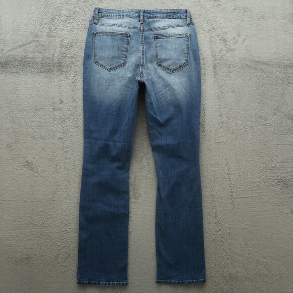 VIGOSS Jeans Women's Size 27 Blue Mid-Rise Ace Straight Denim 30" Inseam Destroy - Picture 14 of 16